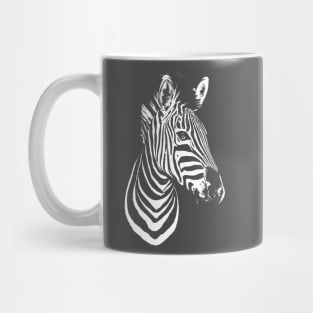 Zebra - White on Charcoal Mug